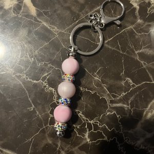 Pink Beaded Key Chain